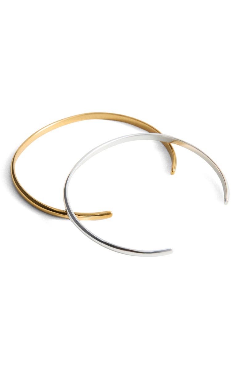 MANGO Set of 2 Cuff Bracelets, Alternate, color, Gold/ Silver