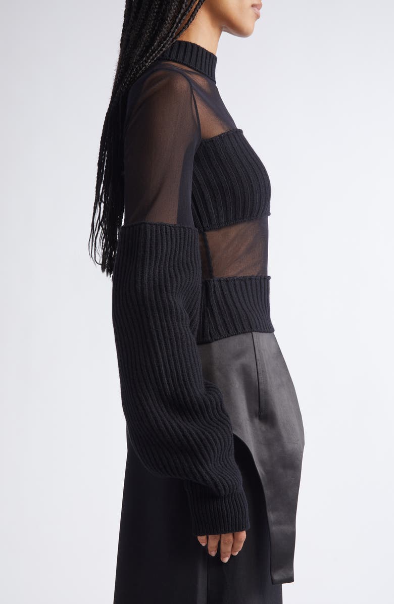 Jean Paul Gaultier Paneled Mixed Media Sweater, Alternate, color,