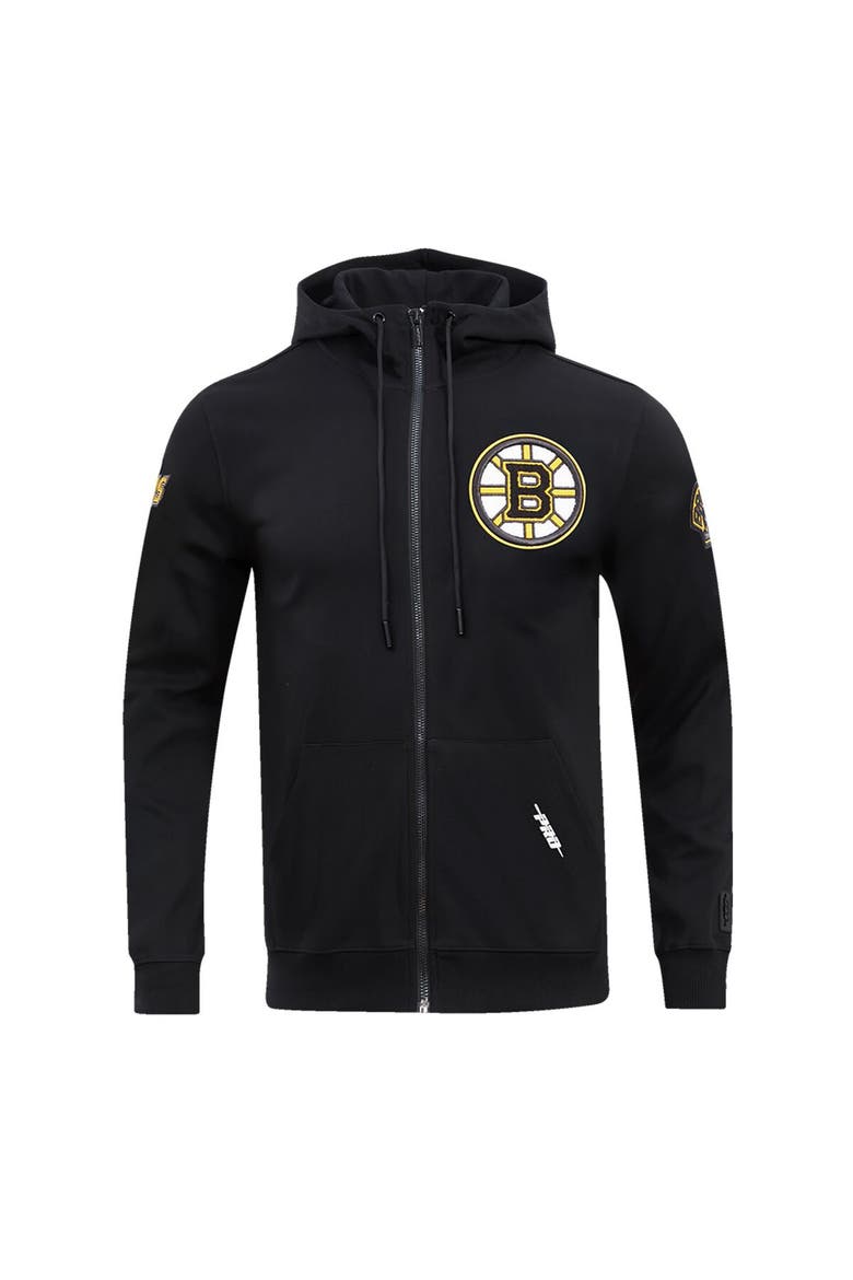 Men's Pro Standard Black Boston Bruins Classic Chenille Full-Zip Hoodie Jacket, Alternate, color, Black