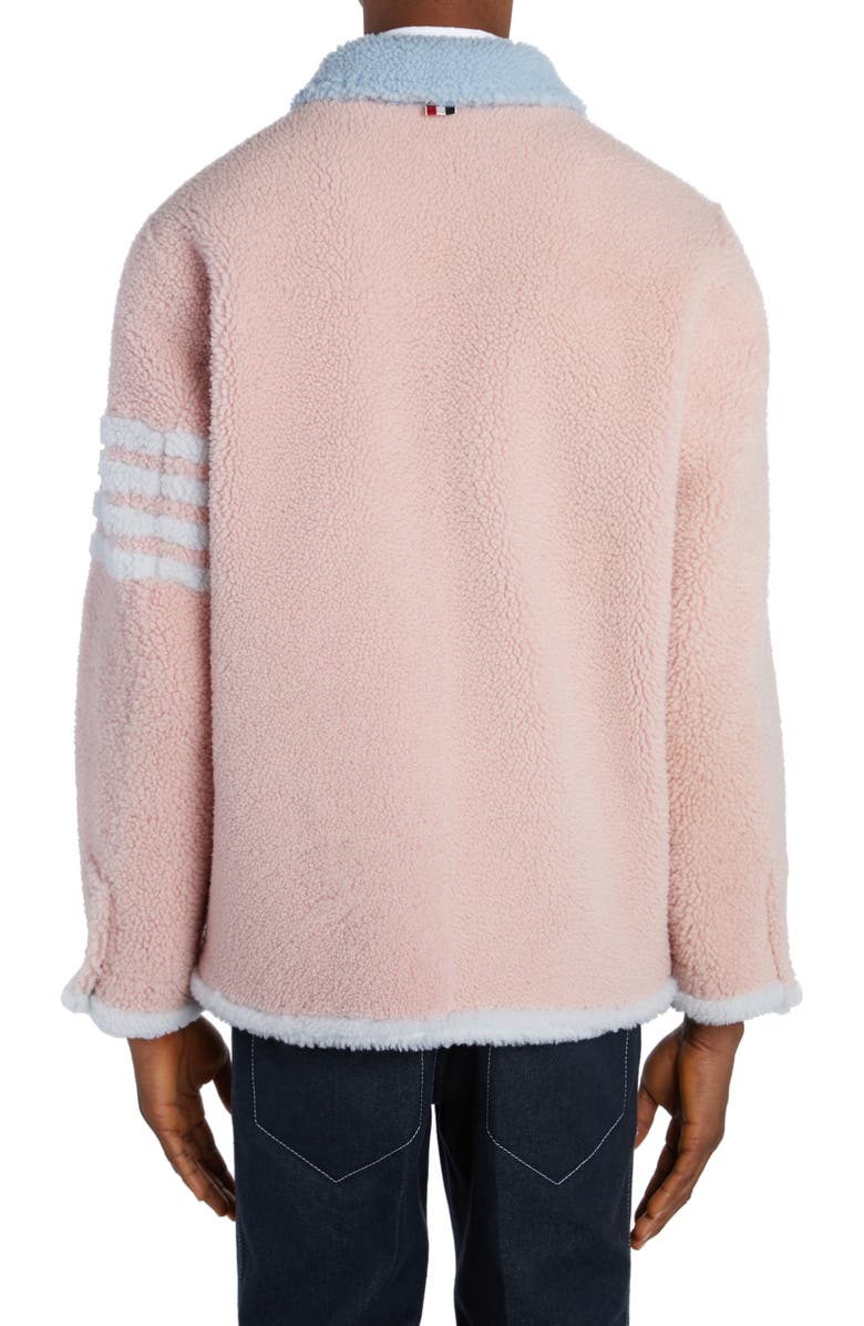 Thom Browne 4-Bar Genuine Shearling Shirt Jacket, Alternate, color,