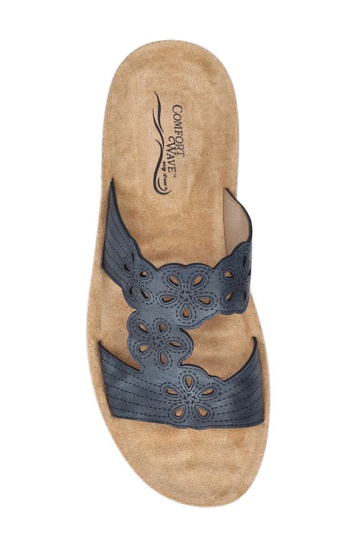 Shop Easy Street Taj Laser Cut Sandal In Navy