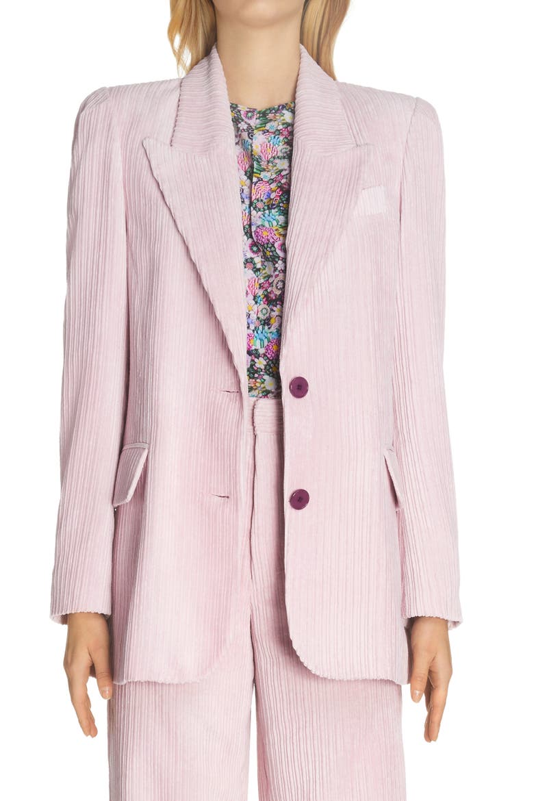 Malyake Corduroy Velvet Blazer, Main, color, LIGHT PINK
