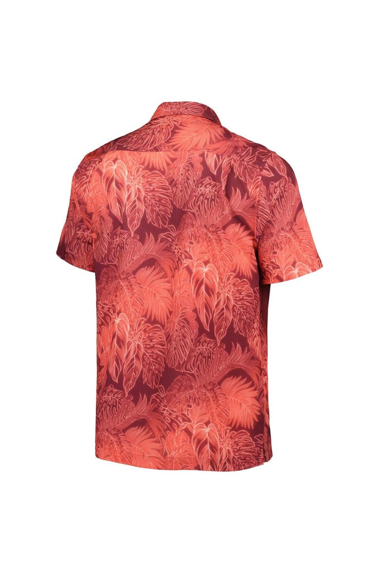 Men's Tommy Bahama Crimson Alabama Crimson Tide Big & Tall Coast Luminescent Fronds IslandZone Button-Up Camp Shirt, Alternate, color, Crimson