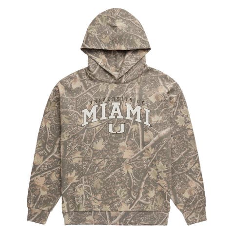 Men's Uscape Apparel  Camo Miami Hurricanes Back Bay Fleece Hoodie