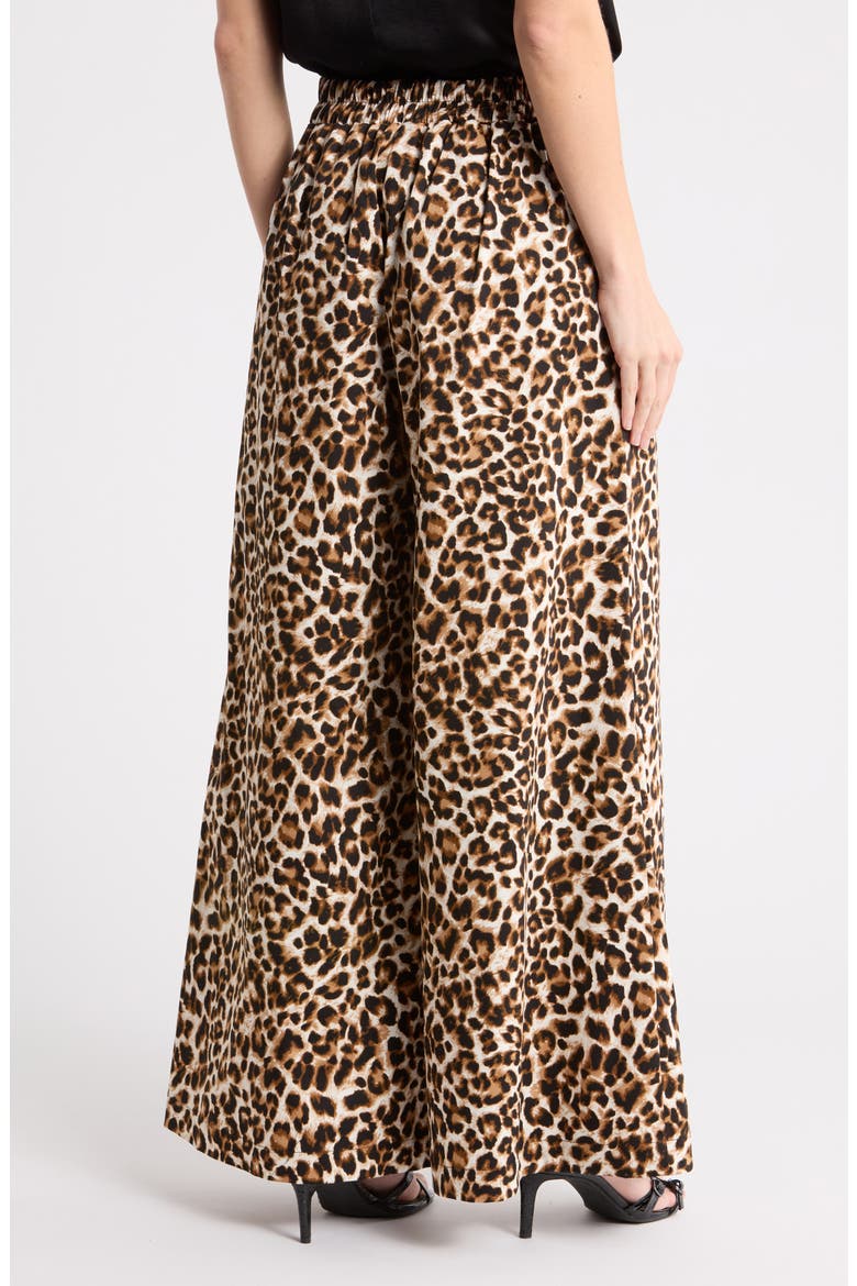 Leopard Print Wide Leg Pants, Alternate, color, CHOCOLATE