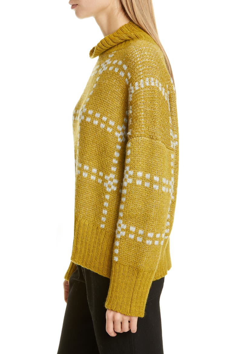 Check Alpaca Blend Sweater, Alternate, color, LICHEN