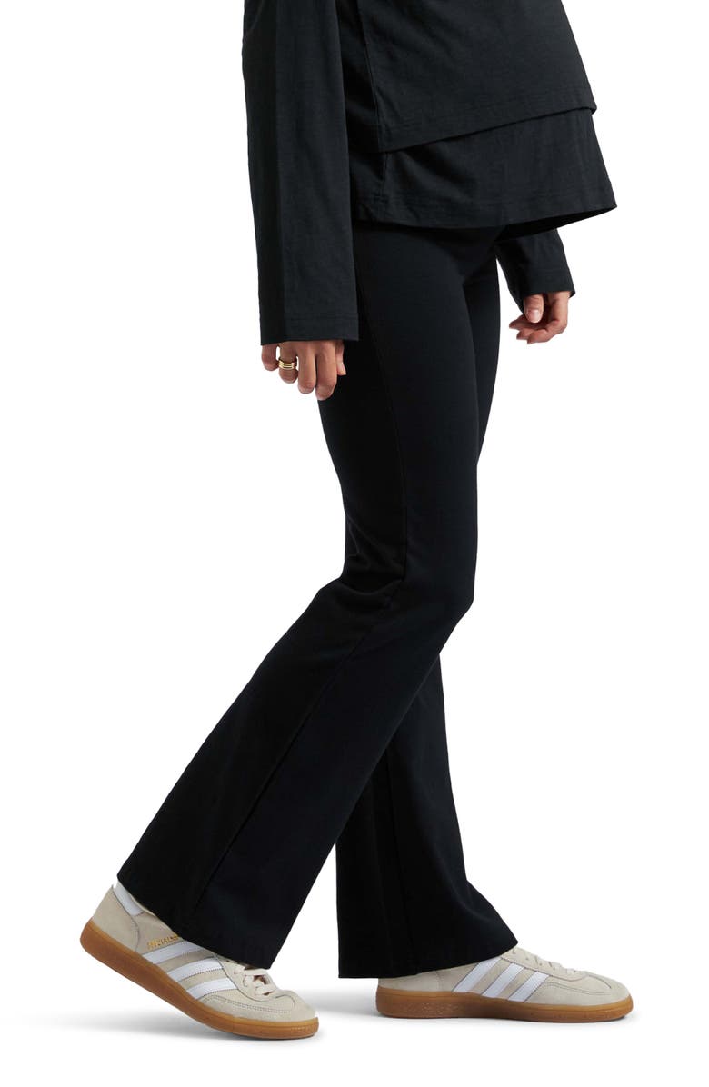 Ripe Maternity Organic Jersey Flare Pant, Alternate, color, Black