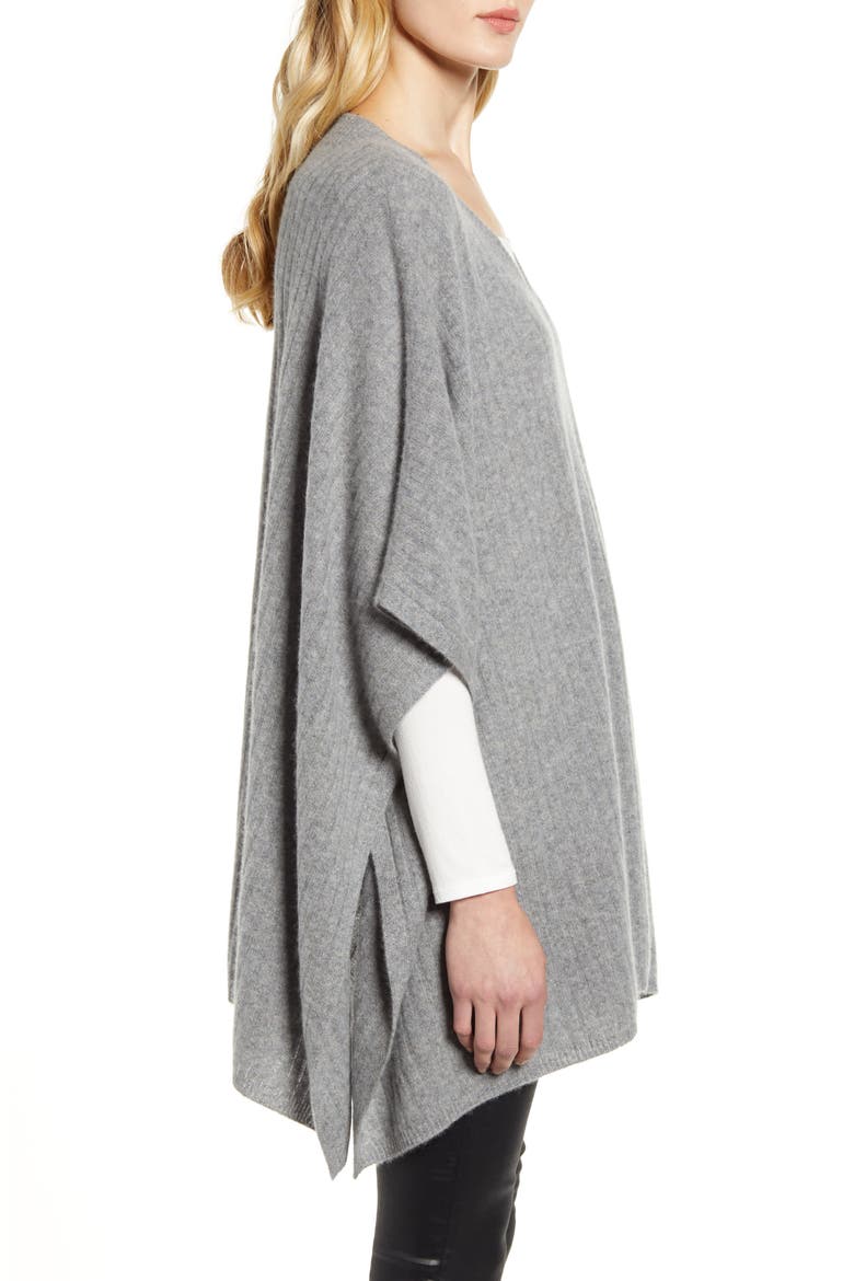 Easy Cashmere Poncho, Alternate, color, GREY MEDIUM HEATHER