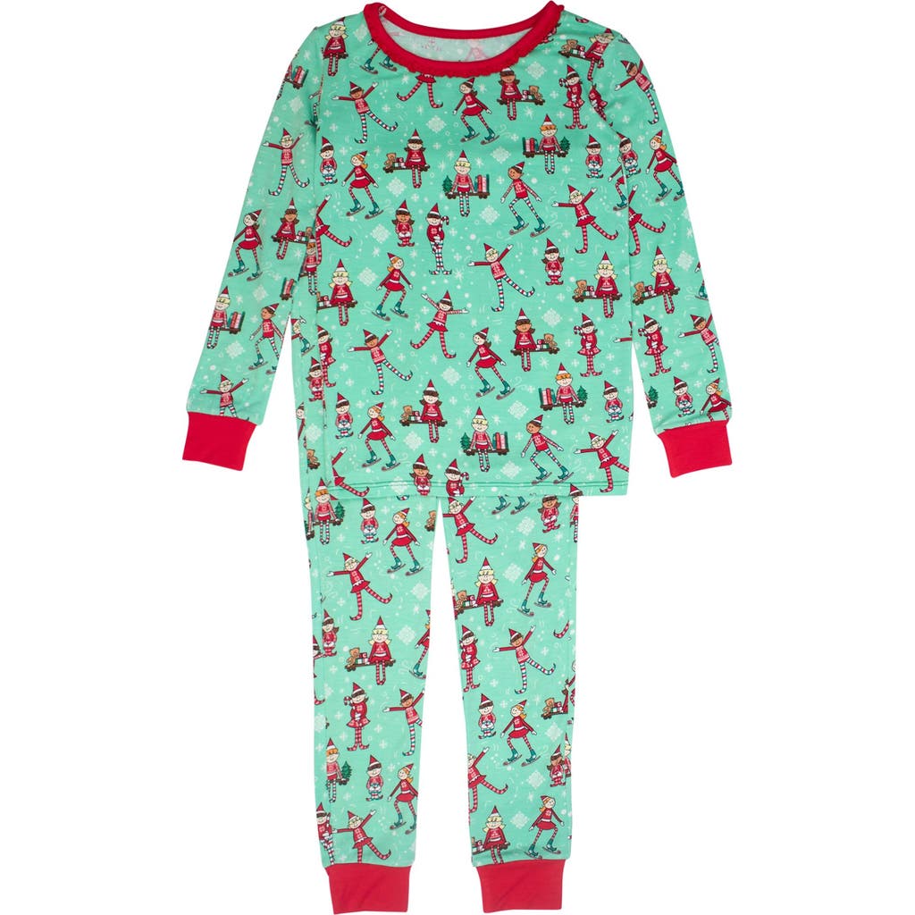 Rufflebutts Girls Softsnooze Ruffle Long Sleeve Pajama Set In Multi