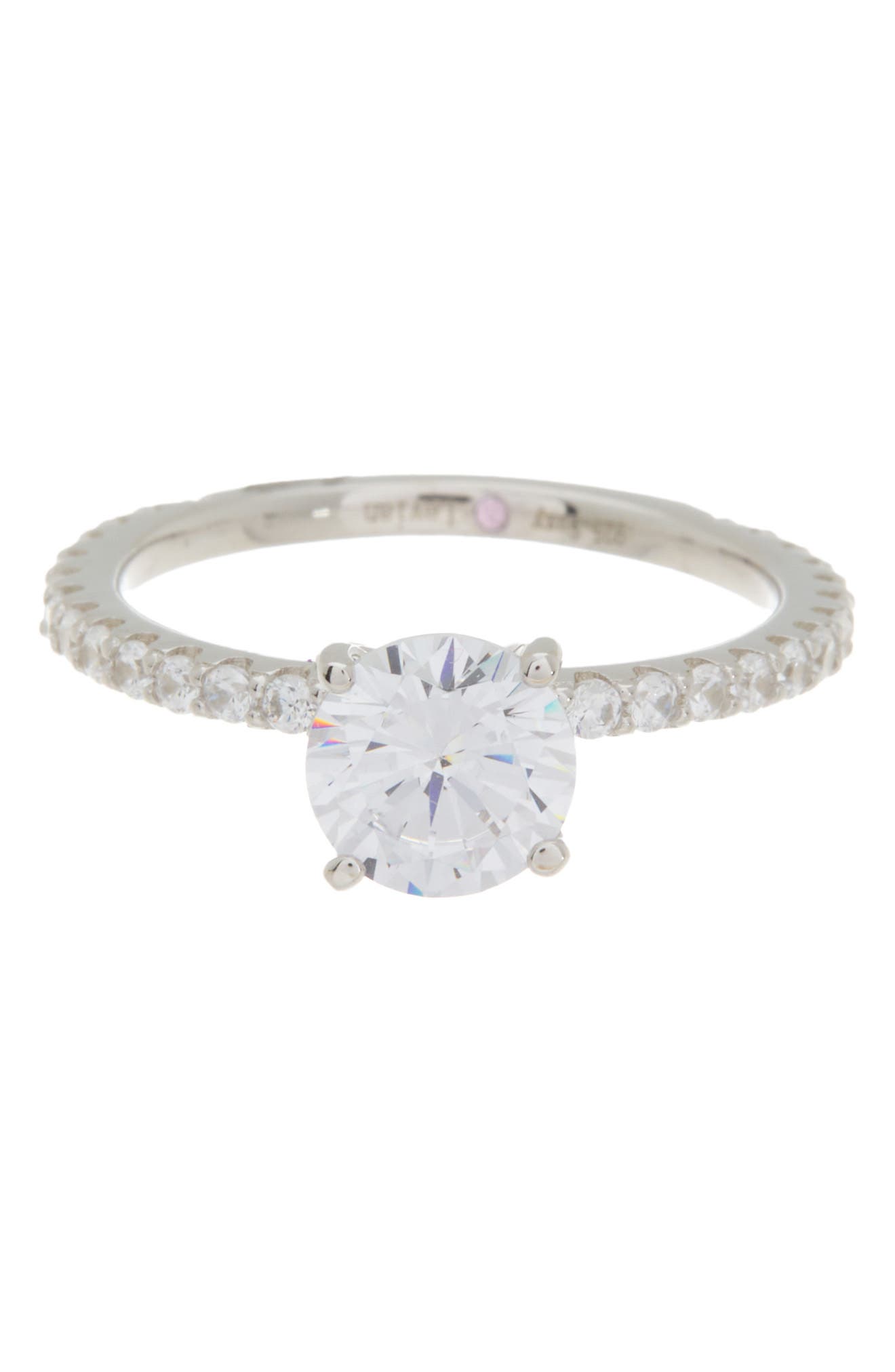 SUZY LEVIAN Sterling Silver Round CZ Bridal Ring