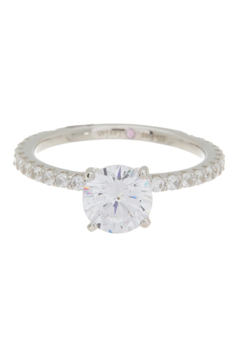 Sterling Silver Round CZ Bridal Ring, Main, color, WHITE