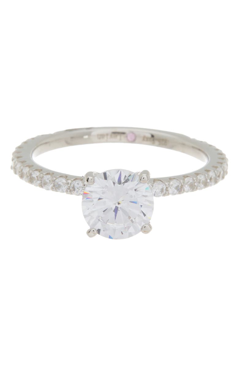 SUZY LEVIAN Sterling Silver Round CZ Bridal Ring, Main, color, White