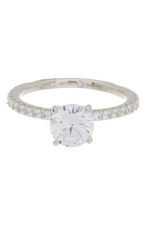 Sterling Silver Round CZ Bridal Ring