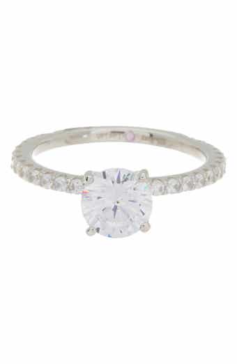 SUZY LEVIAN Sterling Silver Round CZ Bridal Ring