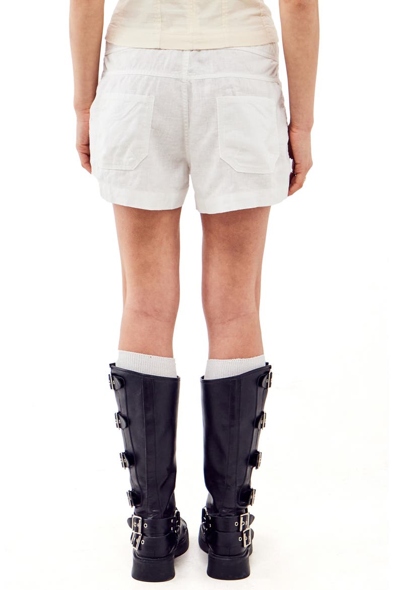 Linen Drawstring Shorts, Alternate, color, WHITE