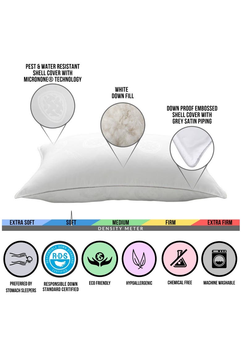 ELLA JAYNE HOME Allergy Free Soft Goose Down Stomach Sleeper Pillow ...