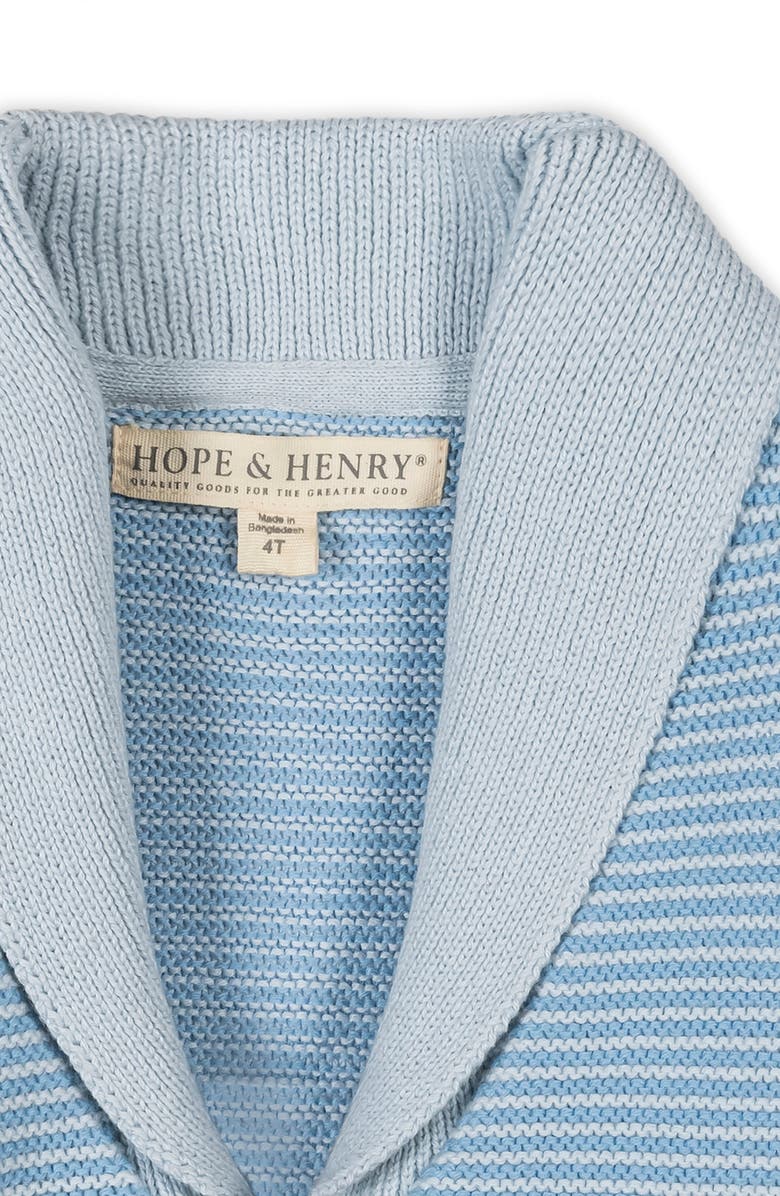Hope & Henry Kids' Organic Shawl Collar Cardigan Sweater, Alternate, color, Bluebell
