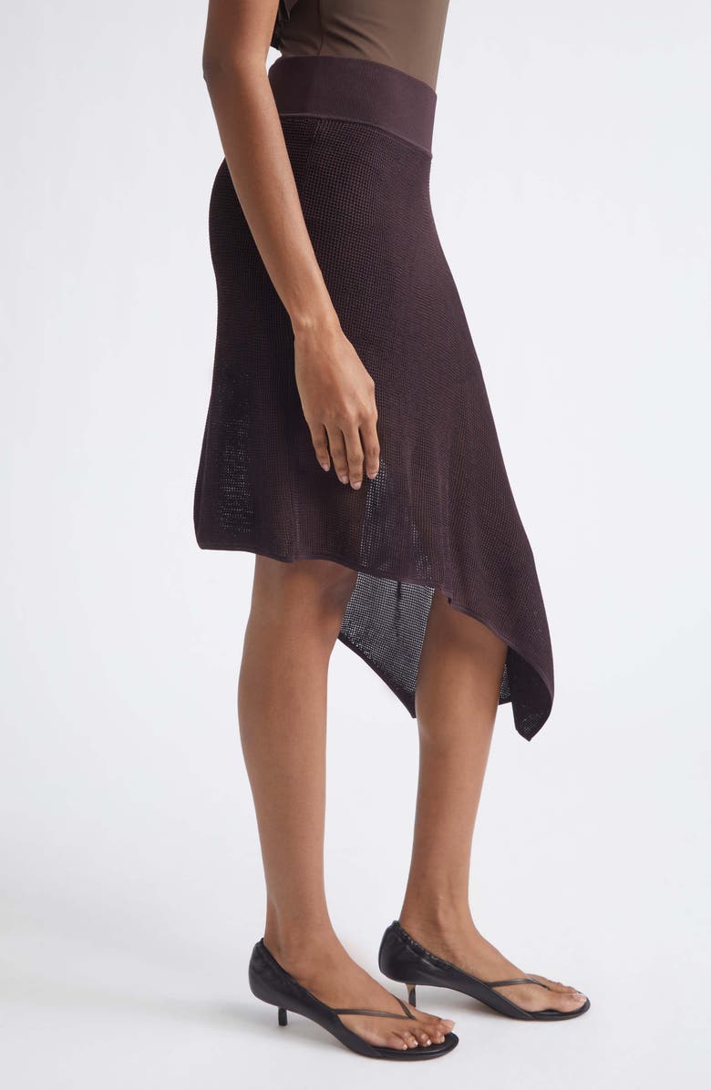 Jacquemus The Voile Asymmetric Draped Skirt, Alternate, color, Dark Brown