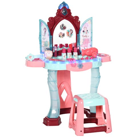 Kids Vanity Set with Chair, 31-Piece Collection, Mirror, Music, Light