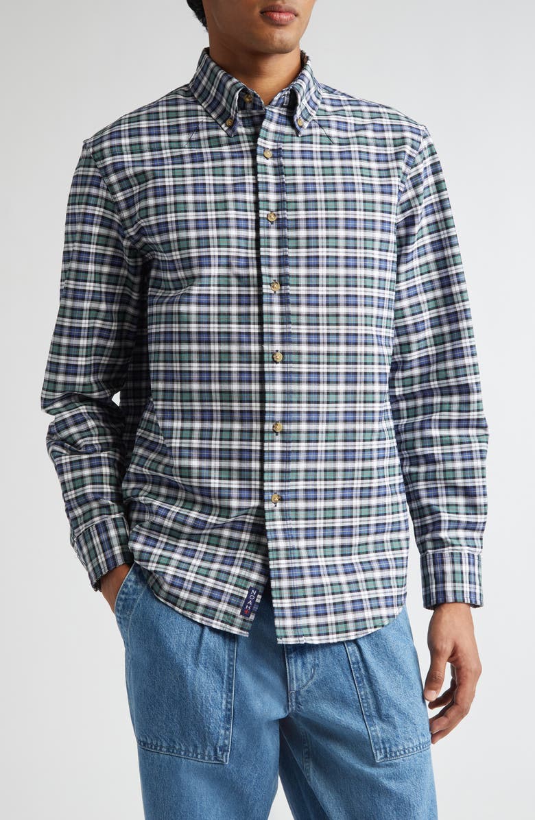 Noah Check Western Oxford Button-Down Shirt, Main, color,