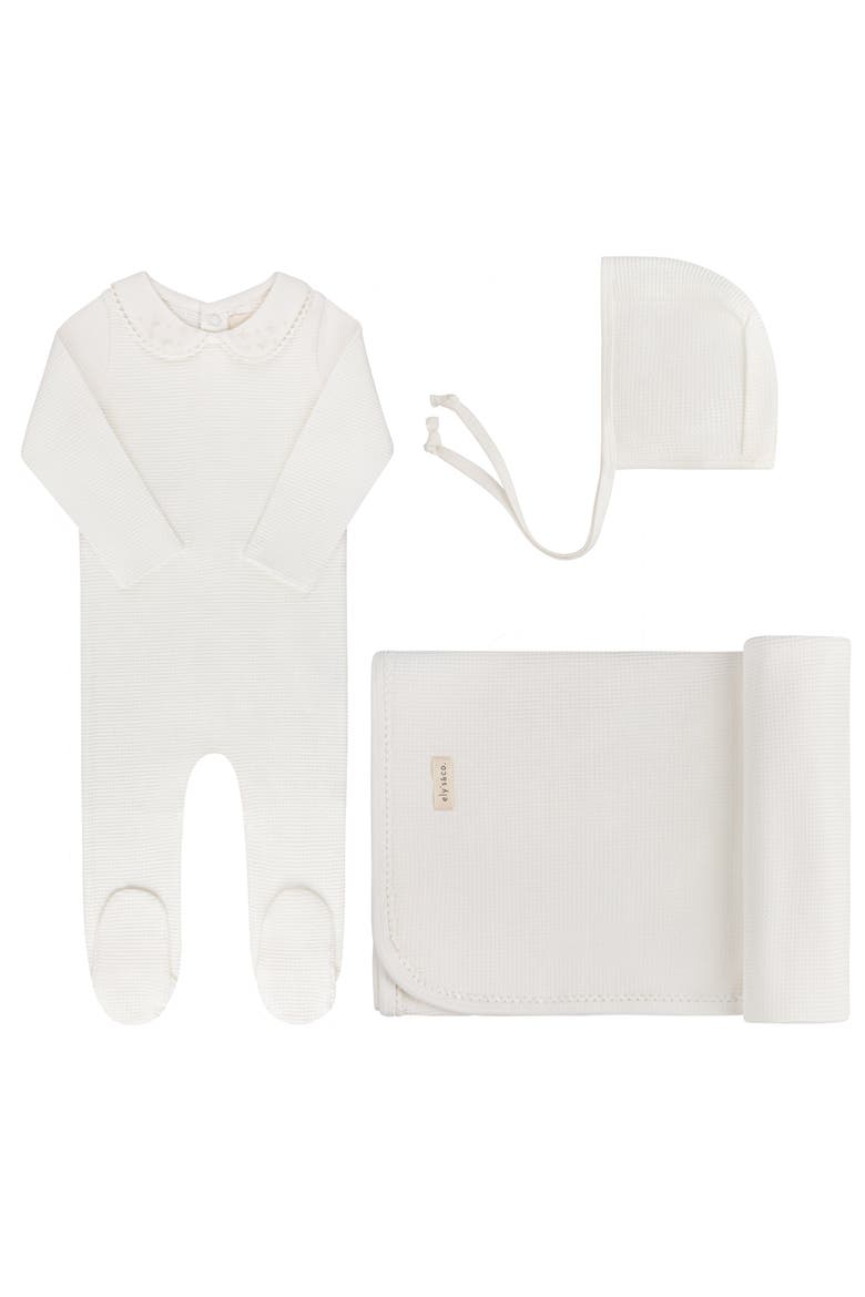 Ribbed Embroidered Collar Collection - Take Me Home Set, Main, color, Ivory Boy
