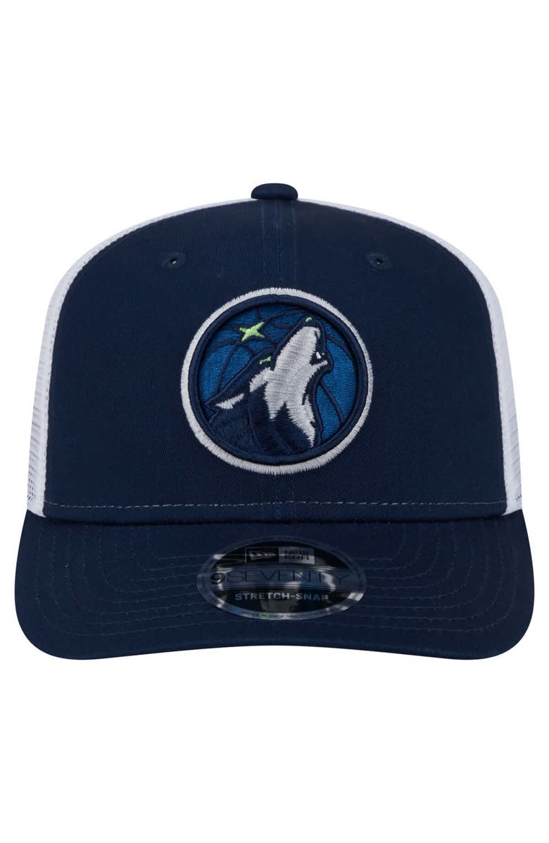 New Era Men's New Era Navy/White Minnesota Timberwolves Trucker 9SEVENTY Stretch-Snap Hat, Alternate, color, Navy