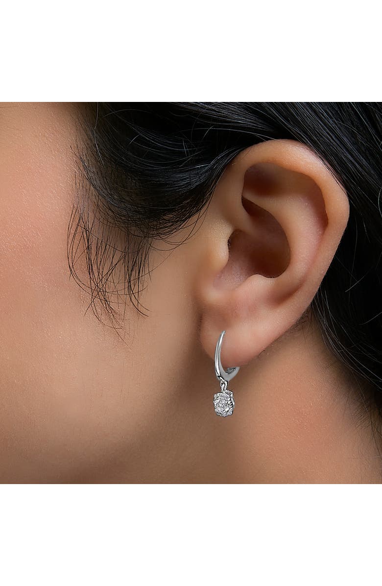 Haus of Brilliance Sterling Silver 1/2 Cttw Lab Grown Diamond Floral Cluster Drop Earrings, Alternate, color, Silver