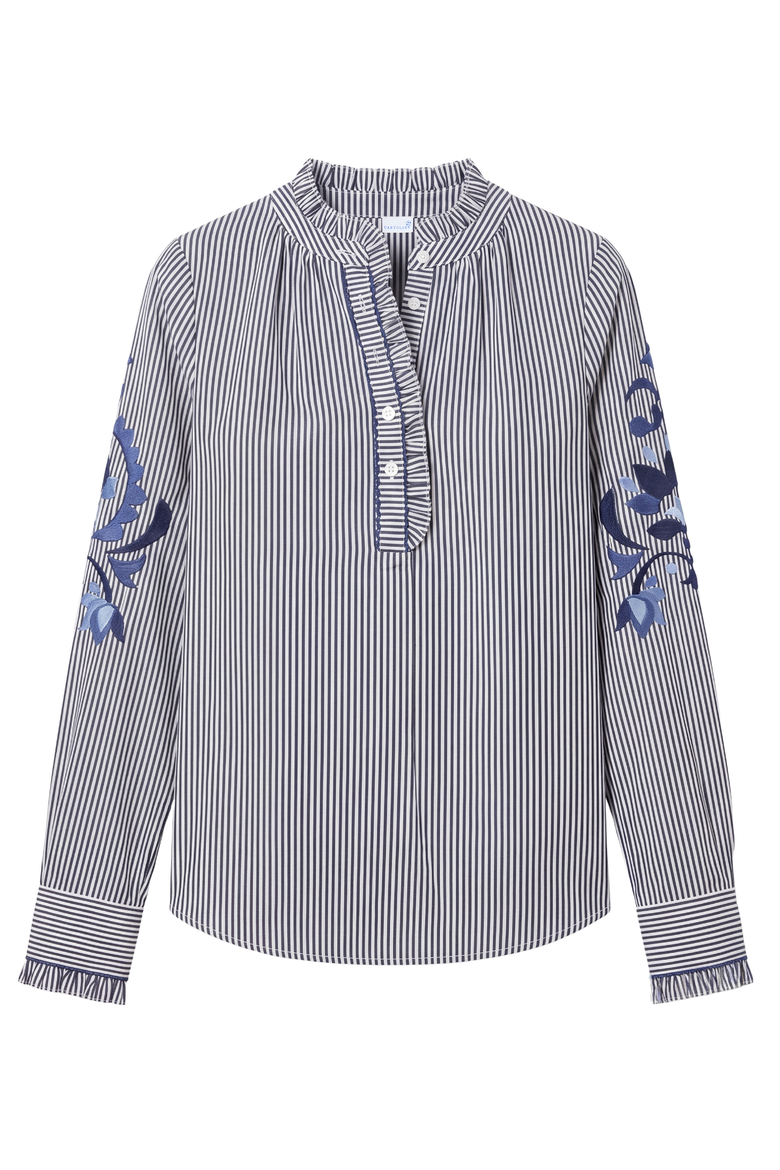 Mara Embroidered Top, Main, color, Parkside Floral Stripe