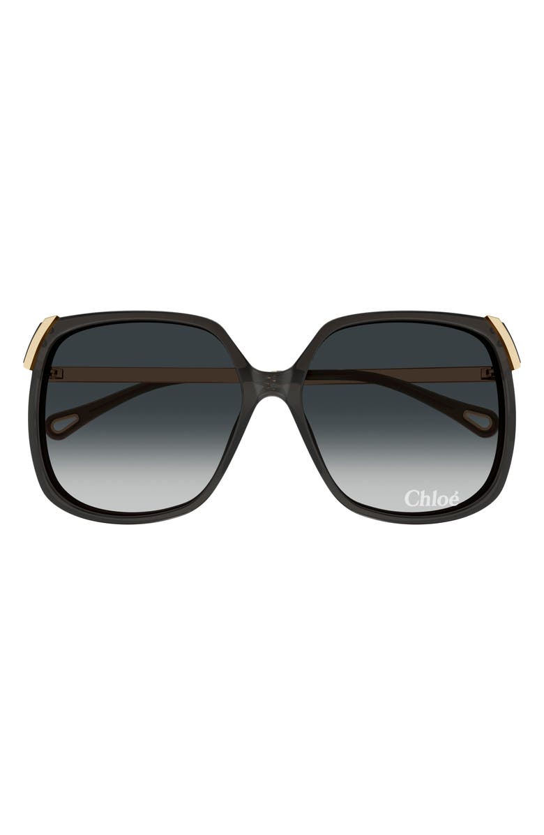 Chloé 60mm Gradient Square Sunglasses, Main, color, 