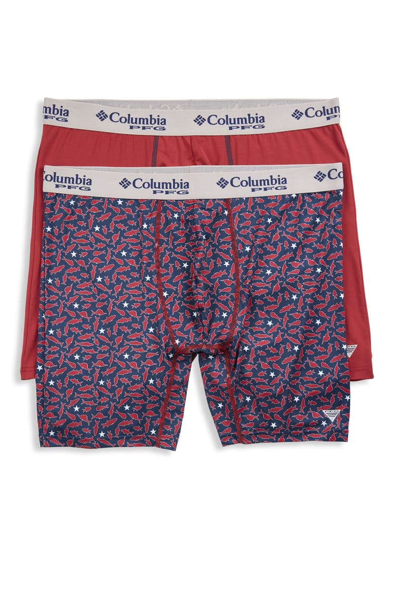 Big & Tall 2-pk Fish Nation Performance Boxer Briefs, Main, color, CRIMSON RED