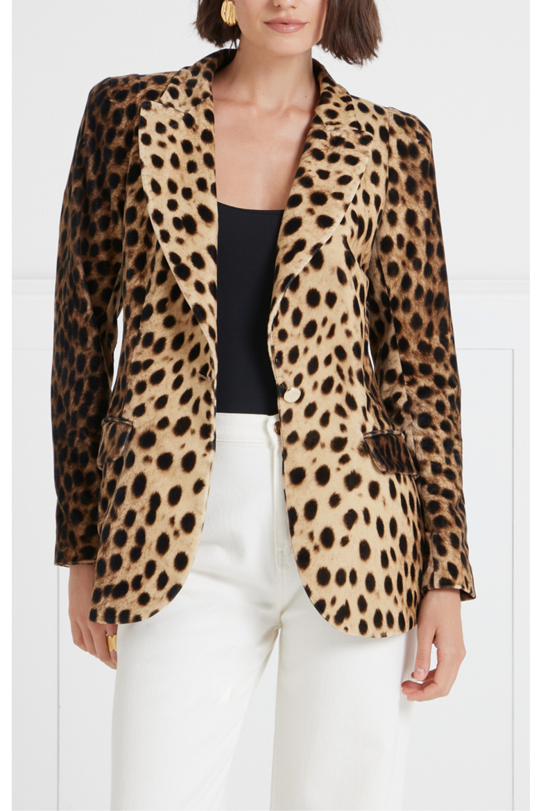 Nemera Velvet Jacket, Main, color, Leopard Print