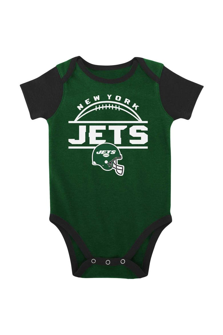 Newborn & Infant Green/Black New York Jets Home Field Advantage Three-Piece Bodysuit, Bib & Booties Set, Alternate, color, Green