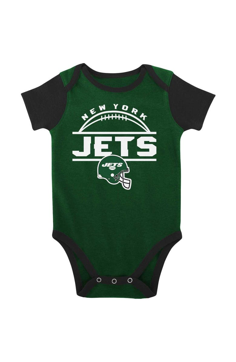 Outerstuff Newborn & Infant Green/Black New York Jets Home Field Advantage Three-Piece Bodysuit, Bib & Booties Set, Alternate, color, 
