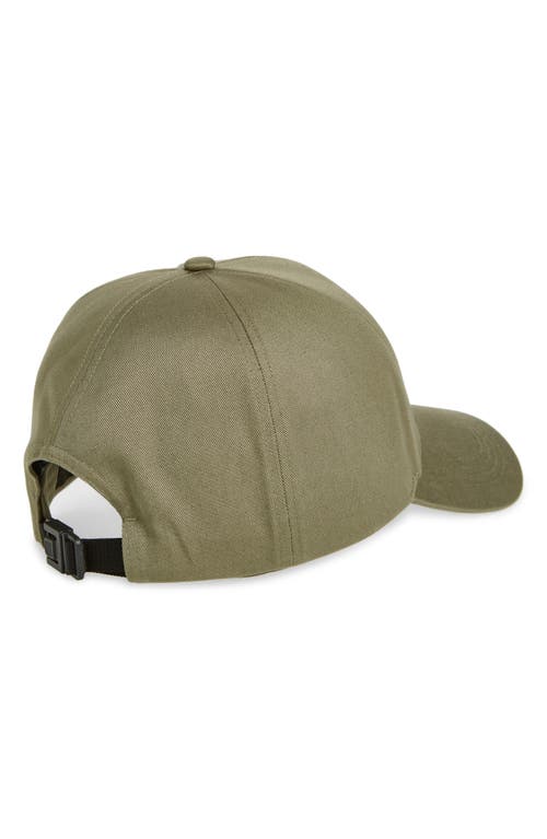 Moncler Logo Cotton Baseball Cap In Green