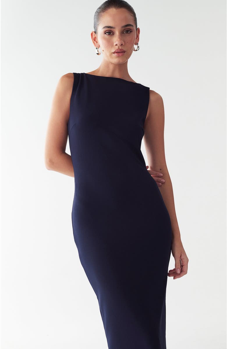 BWLDR Shian Midi Dress, Alternate, color, Navy Blue