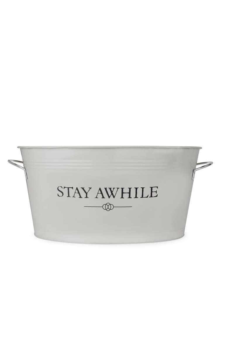 Stay Awhile Metal Beverage Tub, Alternate, color, Grey