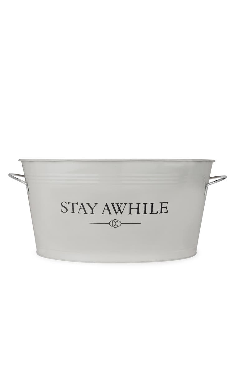 TWINE Stay Awhile Metal Beverage Tub, Alternate, color, Grey
