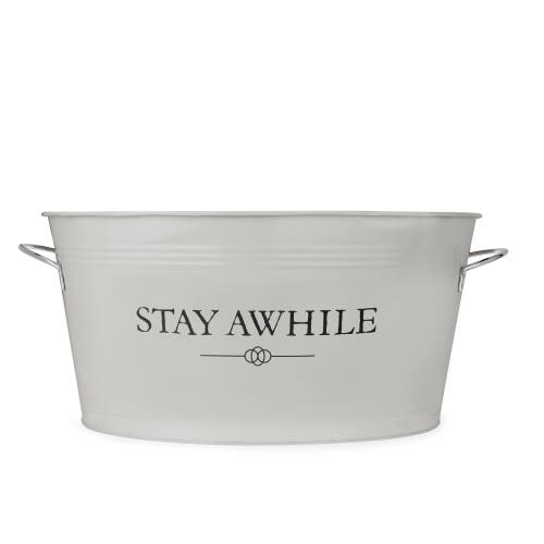 Twine Stay Awhile Metal Beverage Tub In Grey