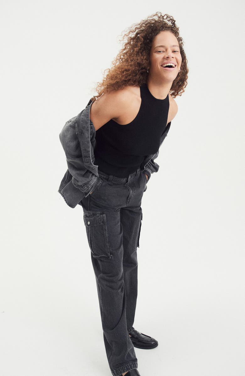 Madewell Mock Neck Wide Rib Sweater, Alternate, color, 