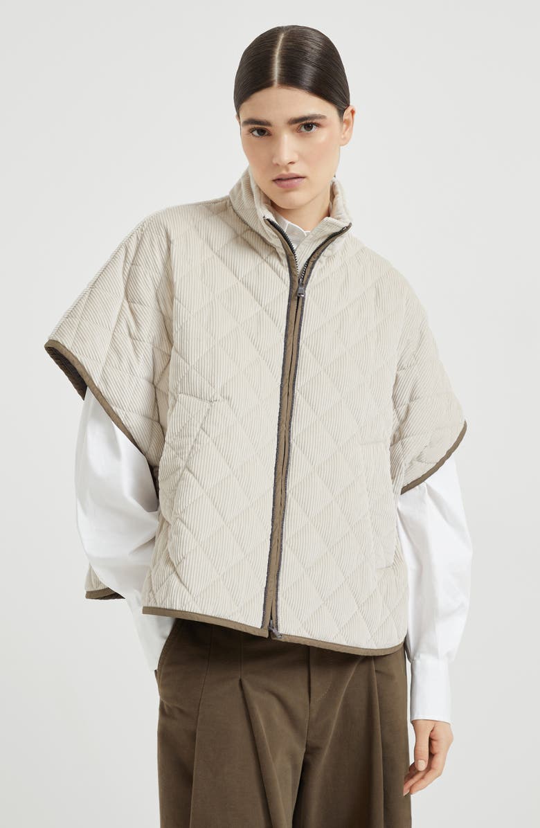 Brunello Cucinelli Quilted outerwear, Alternate, color, Beige