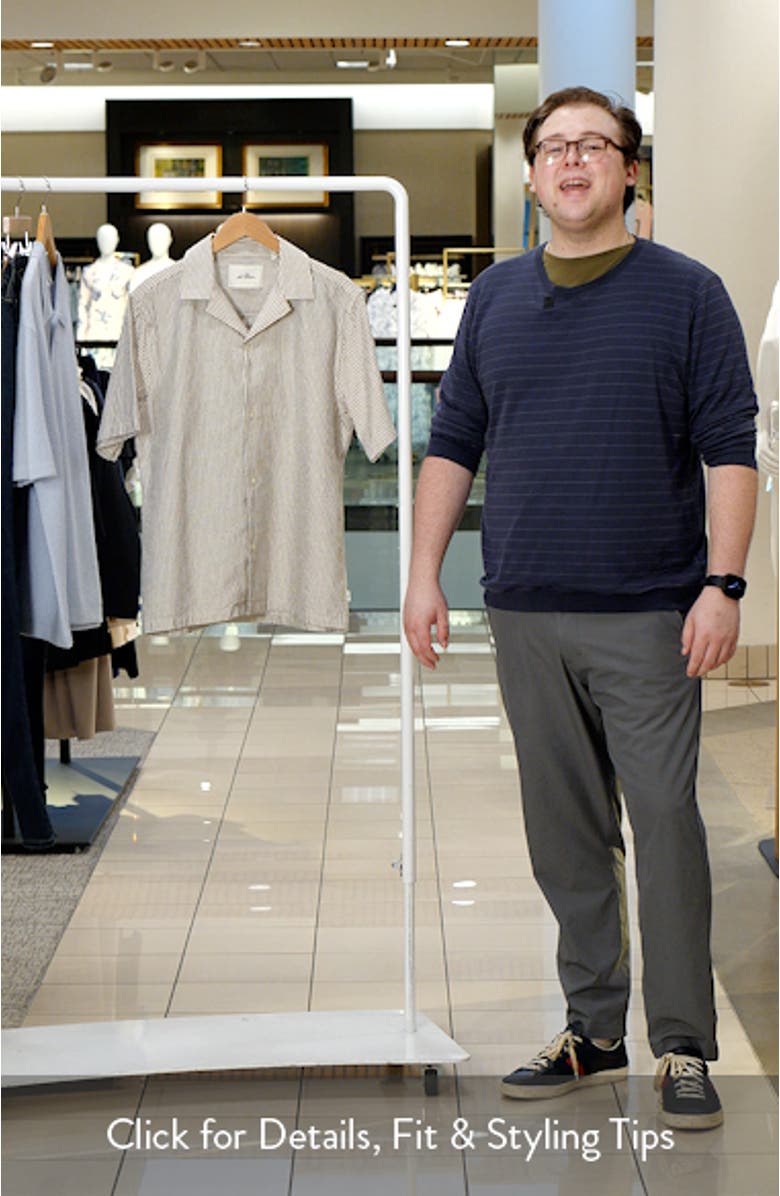 Lukas Stripe Cotton & Linen Camp Shirt, sales video thumbnail