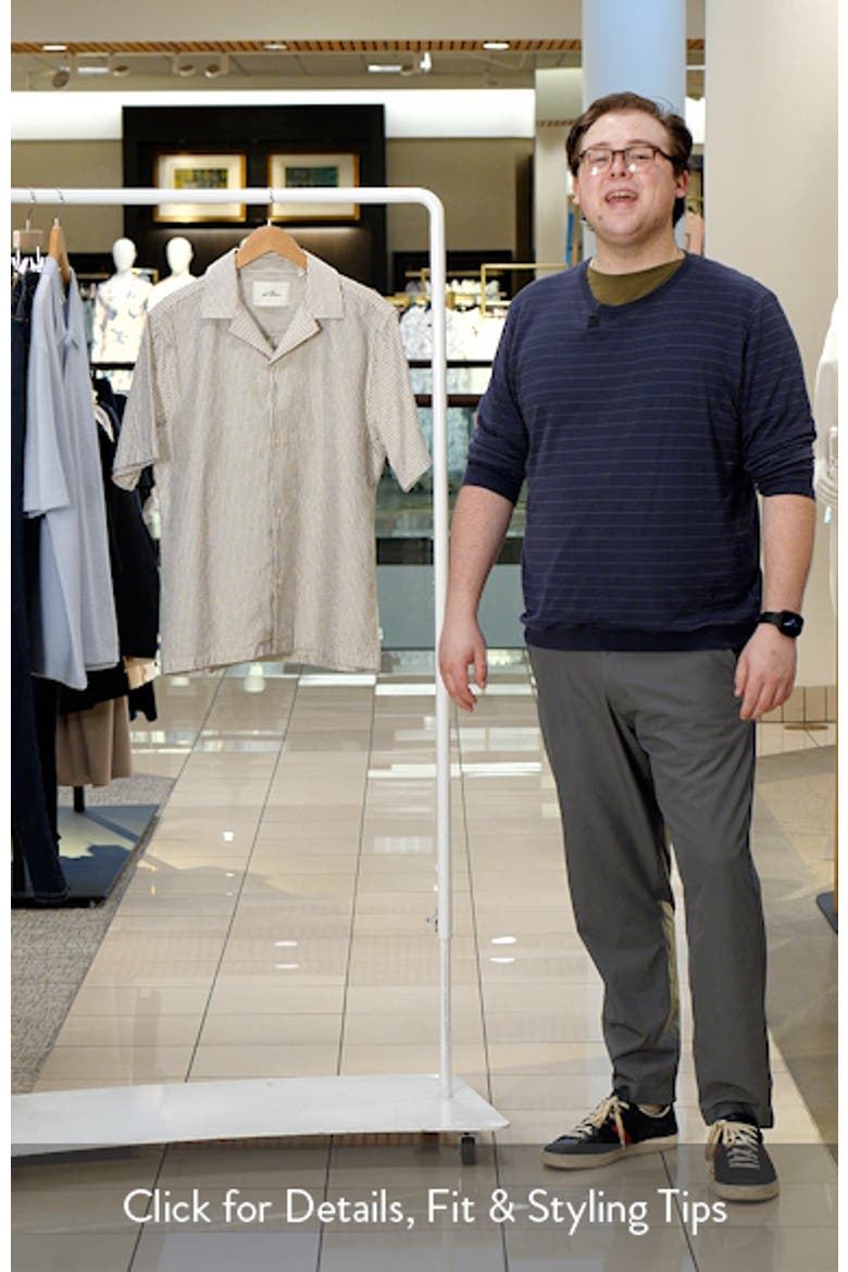 Lukas Stripe Cotton & Linen Camp Shirt video