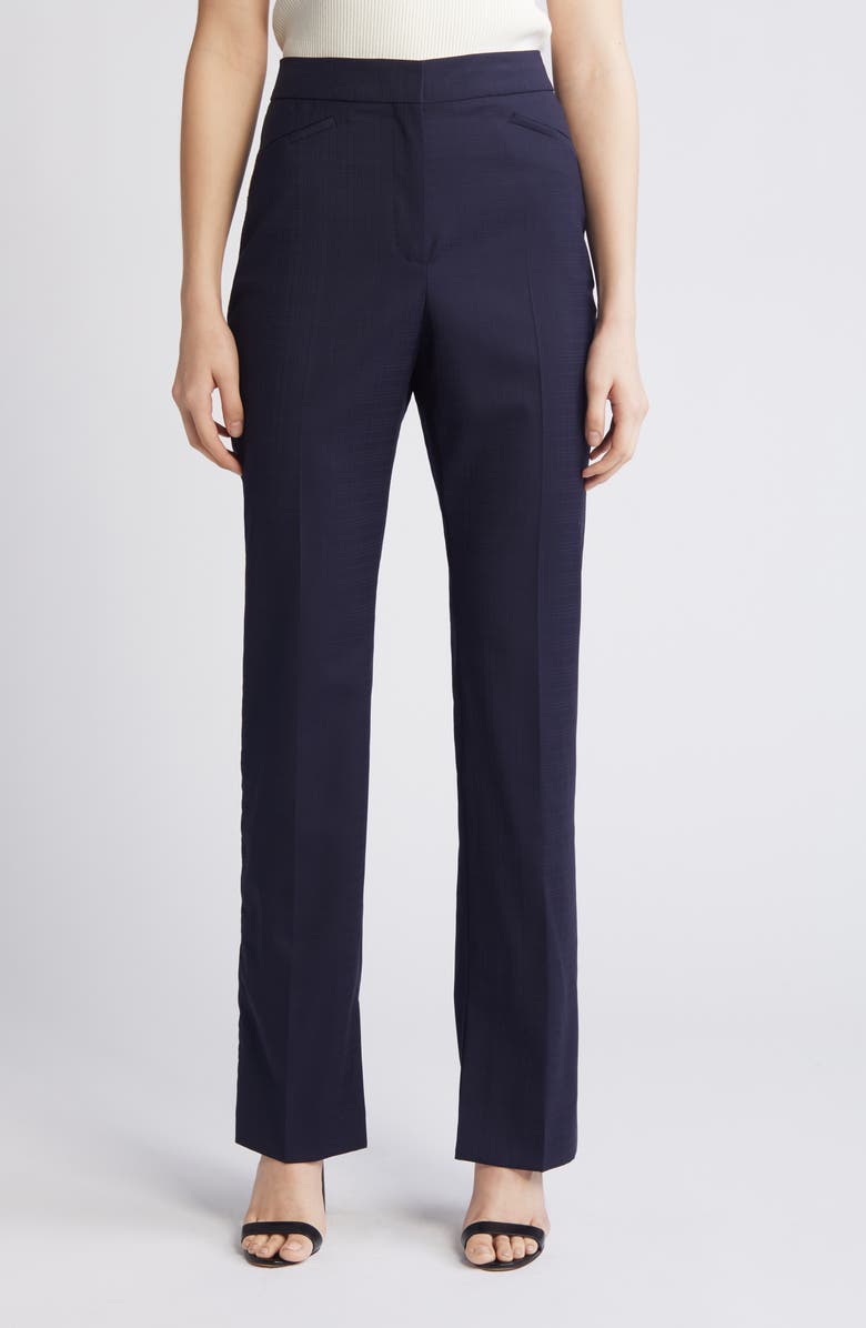 BOSS Teana Straight Leg Wool Pants, Main, color, Sky Captain