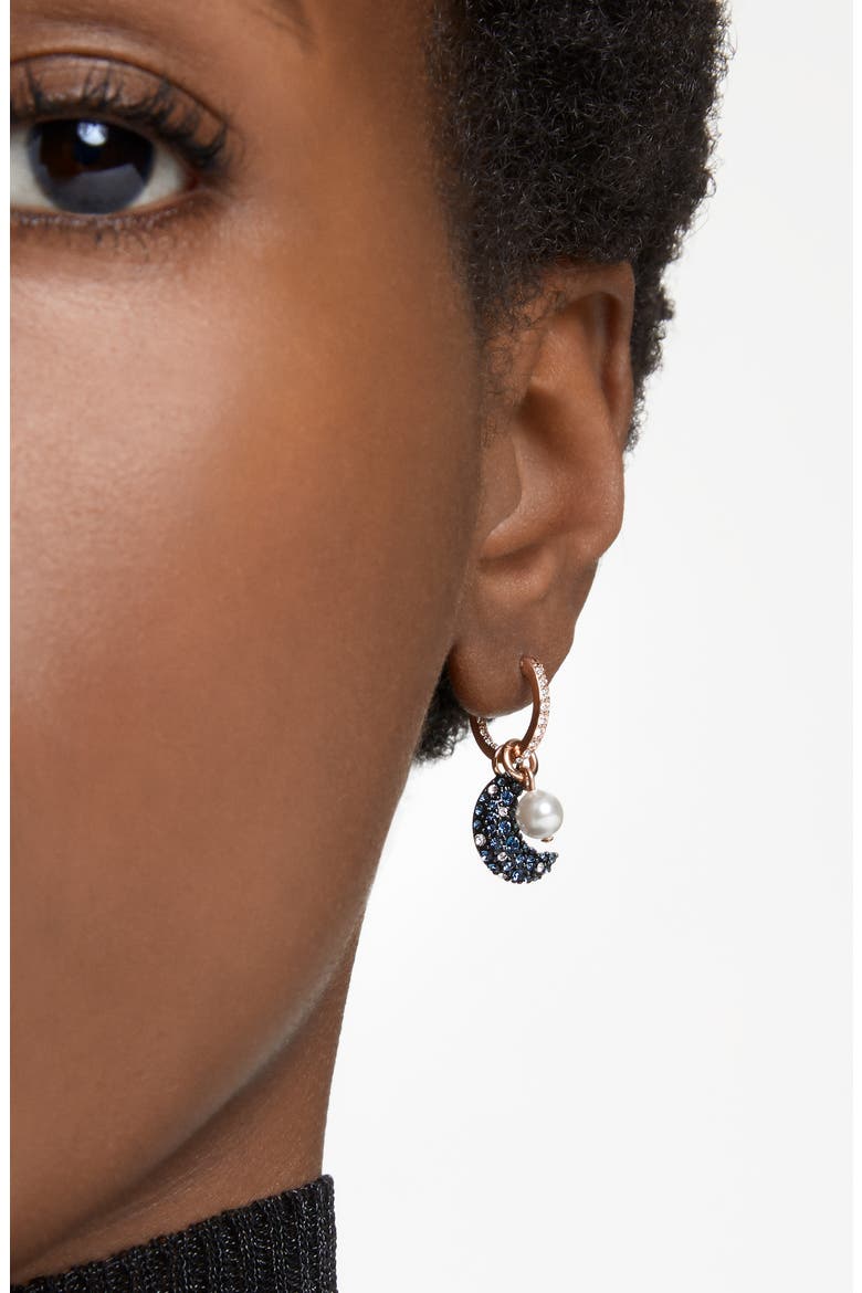 Sublima Luna Drop Earrings, Alternate, color, ROSE GOLD/BLUE