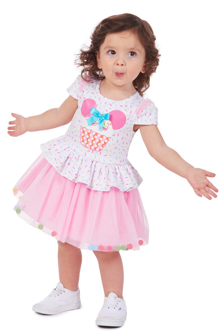 x Disney Minnie Cupcake Dress, Alternate, color, WHITE/ PINK
