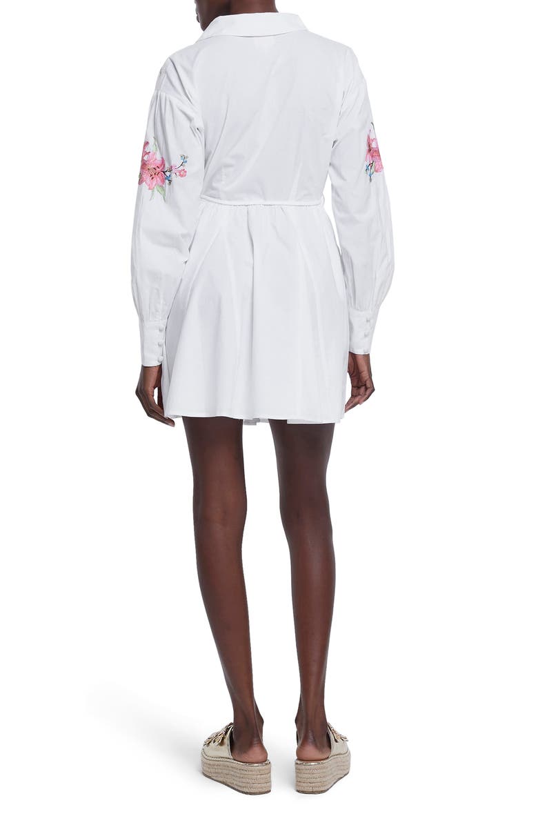 River Island Craft Floral Embroidered Long Sleeve Belted Shirtdress, Alternate, color,