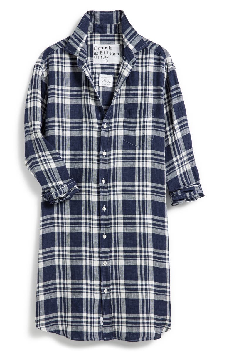 Frank & Eileen Mary Classic Plaid Linen Shirtdress, Main, color,