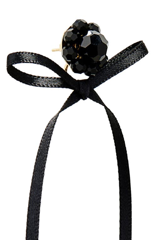 Simone Rocha Ribbon Bow Drop Earrings In Jet