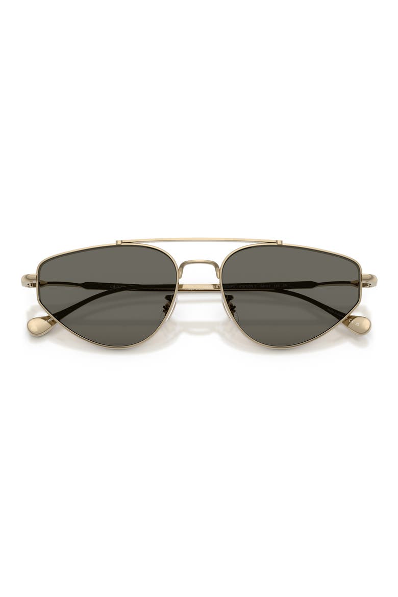 56mm Jil Sander Edition 5 Irregular Sunglasses, Alternate, color, GOLD / CARBON GREY