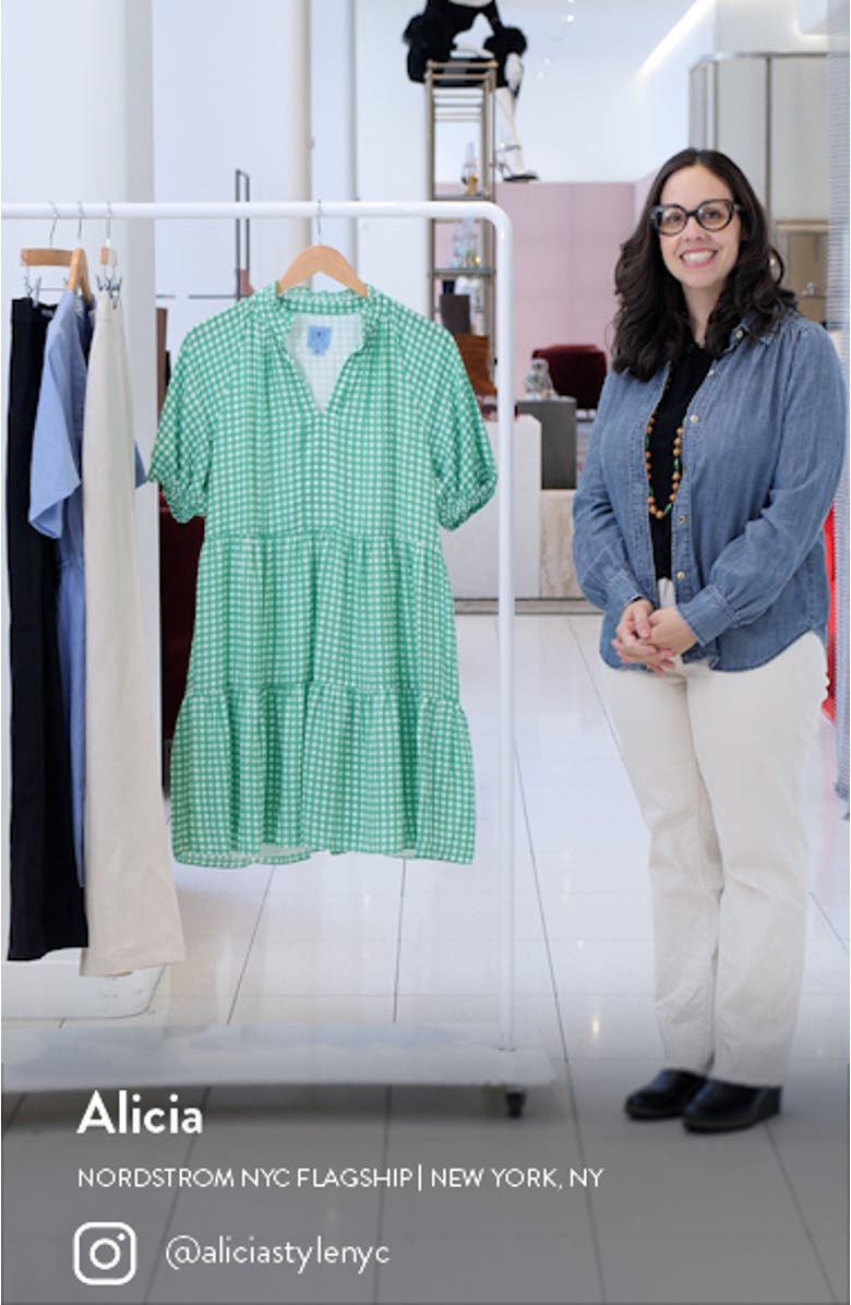 Gingham Print Babydoll Dress, sales video thumbnail